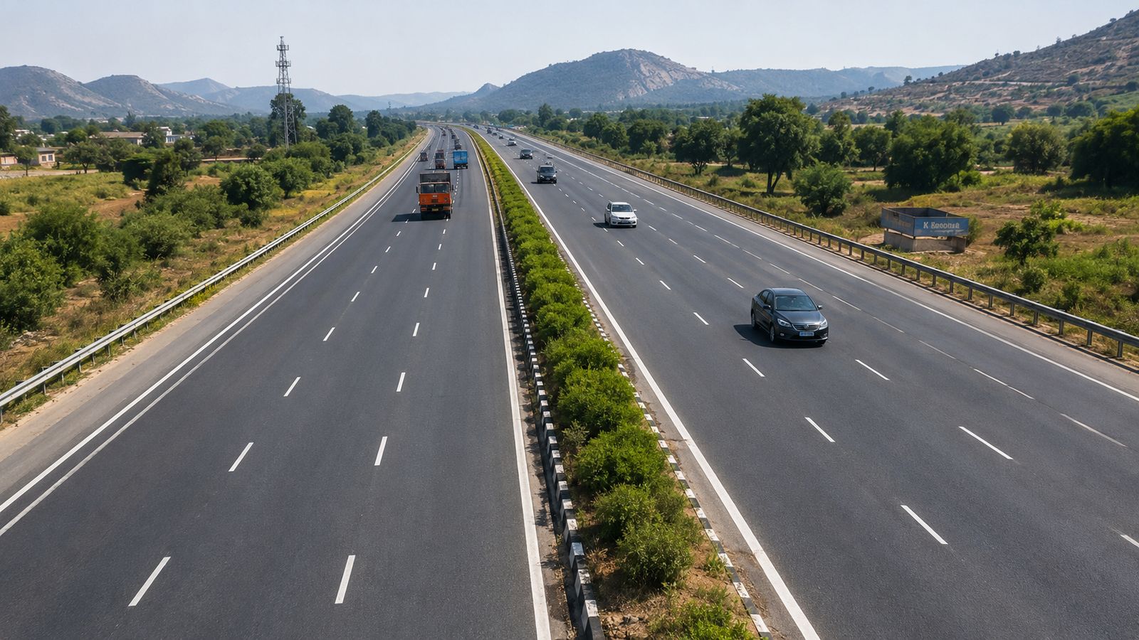 Completed six-lane divided highway section on NH-48